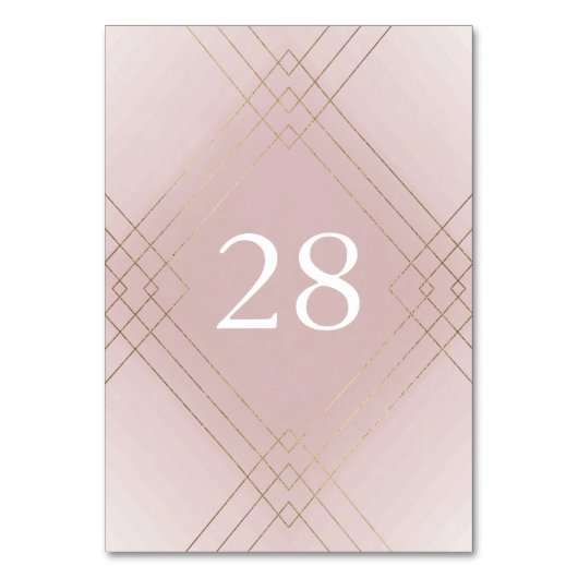 Gold Pink Elegance Diamond Geo Deco Wedding Kaart (Voorkant)