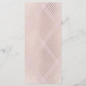 Gold Pink Elegance Diamond Geo Deco Wedding Menu (Achterkant)