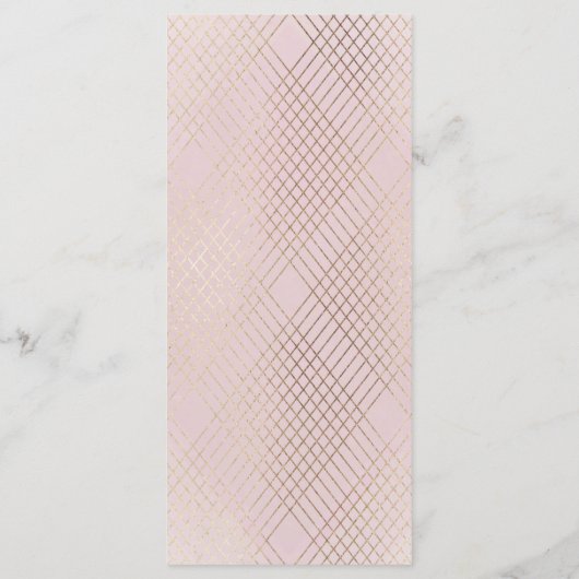 Gold Pink Elegance Diamond Geo Deco Wedding Menu (Achterkant)