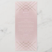 Gold Pink Elegance Diamond Geo Deco Wedding Menu (Voorkant)