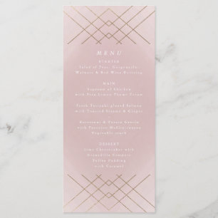 Gold Pink Elegance Diamond Geo Deco Wedding Menu