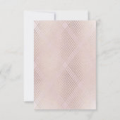 Gold Pink Elegance Diamond Geo Deco Wedding RSVP Kaartje (Achterkant)