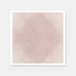 Gold Pink Elegance Diamond Geo Deco Wedding Servet