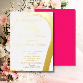Gold Pink Elegant 30e verjaardag Folie Uitnodiging