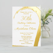 Gold Pink Elegant 30e verjaardag Folie Uitnodiging (Staand Voorkant)