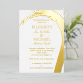 Gold Pink Elegant Formal Wedding Rehearsal Dinner Folie Uitnodiging (Staand Voorkant)