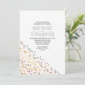 Gold Pink en Navy confetti verlovingsfeest Kaart (Staand voorkant)