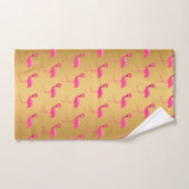 GOLD PINK FLAMINGO BRIGHT BATHROOM TOWEL SET BAD HANDDOEK (Handdoek)