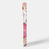 Gold Pink Floral Leaves Monogram Case-Mate iPhone Case (Achterkant / Links)