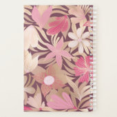 Gold Pink Floral Leaves Monogram Planner (Achterkant)