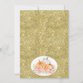 Gold Pink Floral Pumpkin Birthday Hartelijk dank Kaart (Achterkant)