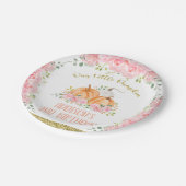 Gold Pink Floral Pumpkin Birthday Party  Papieren Bordje (Gekanteld)