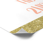 Gold Pink Floral Pumpkin Birthday Welkomstteken Poster (Hoek)