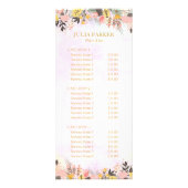 Gold Pink Floral Reclamekaart (Voorkant)