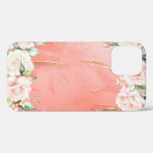 Gold Pink Floral Waterverf Elegant Case-Mate iPhone Case (Achterkant (horizontaal))