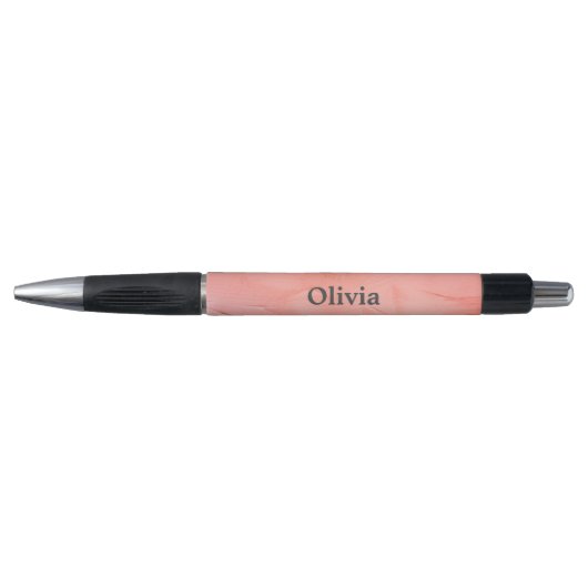 Gold Pink Floral Waterverf Naam Pen (Voorkant)