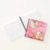 Gold Pink Foto Abstract Waterverf Baby Journal Notitieboek (Binnen)
