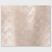 Gold Pink Foxier Delicate Sweet Heart Pearl Blush Cadeaupapier (Vlak)