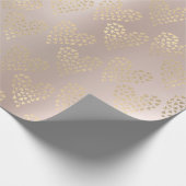 Gold Pink Foxier Delicate Sweet Heart Pearl Blush Cadeaupapier (Hoek)