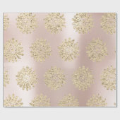 Gold Pink Foxier Glitter Floral Pearl Blush Cadeaupapier (Vlak)