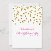 Gold Pink Fuchsia Confetti 50e verjaardag Kaart (Voorkant)