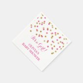 Gold Pink Fuchsia Confetti Baby shower Servetten (Hoek)