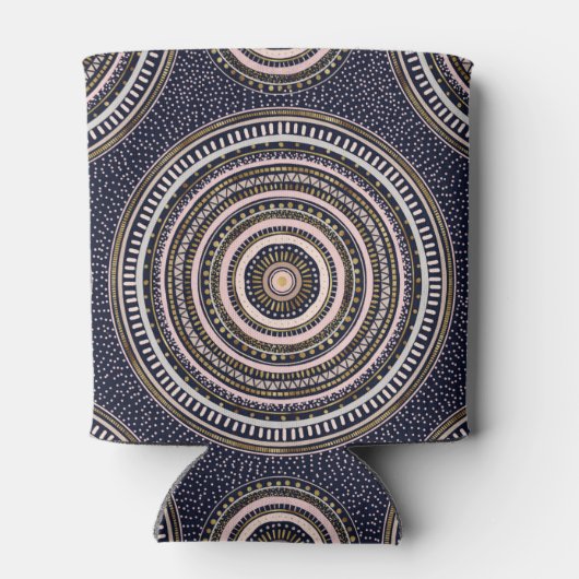Gold Pink Geometric Doodles Blue Mandala Blikjeskoeler (Achterkant)