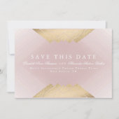 Gold Pink Geometric Gatsby Folie sparen de datum Aankondiging (Voorkant)