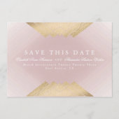 Gold Pink Geometric Gatsby Folie sparen de datum Aankondiging (Voorkant)
