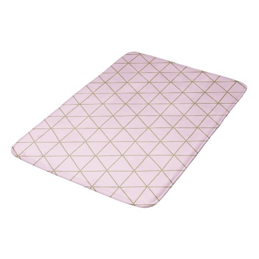 Gold Pink Geometric Triangles Boho Glam Minimale Badmat (Gekanteld)