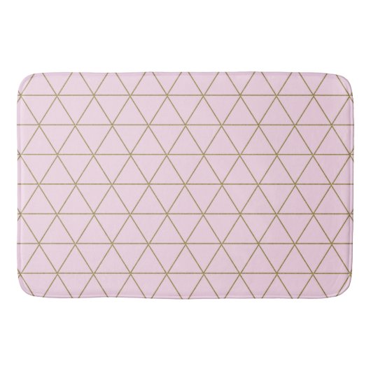 Gold Pink Geometric Triangles Boho Glam Minimale Badmat (Voorkant)