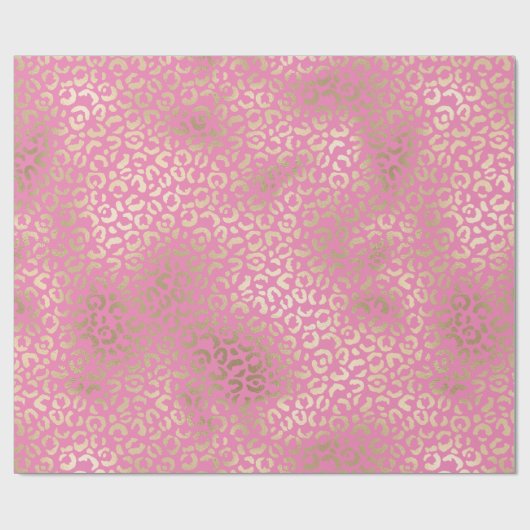 Gold Pink Glam Leopard Print   Cadeaupapier (Vlak)
