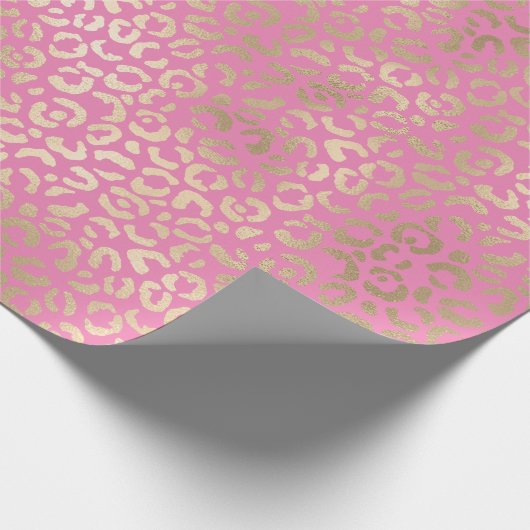 Gold Pink Glam Leopard Print   Cadeaupapier (Hoek)