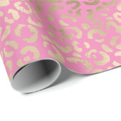 Gold Pink Glam Leopard Print   Cadeaupapier (Rol Hoek)