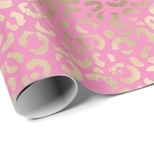 Gold Pink Glam Leopard Print   Cadeaupapier (Rol Hoek)