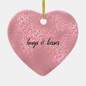 Gold Pink Glam Leopard Print Keramisch Ornament (Voorkant)