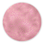 Gold Pink Glam Leopard Print Keramische Knop (Voorkant)