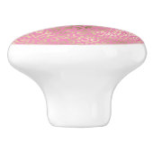Gold Pink Glam Leopard Print Keramische Knop (Zijkant)