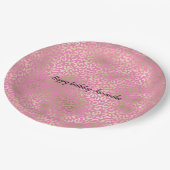 Gold Pink Glam Leopard Print Papieren Bordje (Gekanteld)