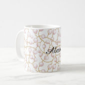 Gold Pink Glam Pearls Koffiemok (Voorkant links)