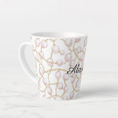 Gold Pink Glam Pearls Latte Mok (Linkerhoek)