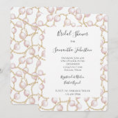 Gold Pink Glam Pearls Vrijgezellenfeest Kaart (Voorkant / Achterkant)