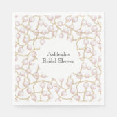 Gold Pink Glam Pearls Vrijgezellenfeest Servet (Voorkant)