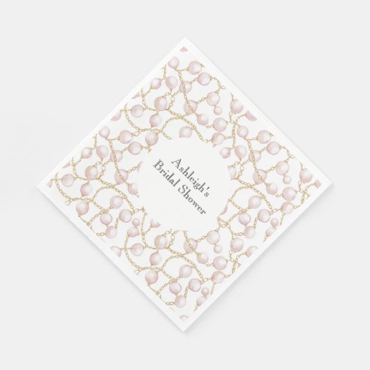 Gold Pink Glam Pearls Vrijgezellenfeest Servet (Hoek)