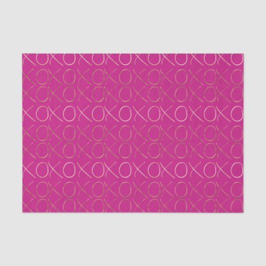 Gold Pink Glam XOXO Tissuepapier (Voorkant)