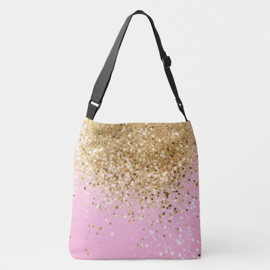 Gold Pink Glitter #1 Crossbody Tas (Achterkant)