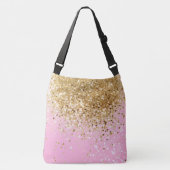 Gold Pink Glitter #1 Crossbody Tas (Voorkant)