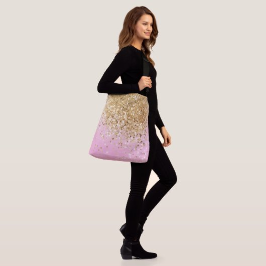 Gold Pink Glitter #1 Crossbody Tas (Op model)