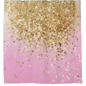 Gold Pink Glitter #1 Douchegordijn (Voorkant)
