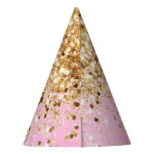 Gold Pink Glitter #1 Feesthoedjes (Achterkant)